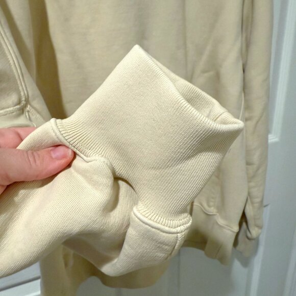 RARE Yeezy Season 5 Adidas Calabasas Kanye Crew Sweatshirt Beige Italy Mens LG - Picture 5 of 16